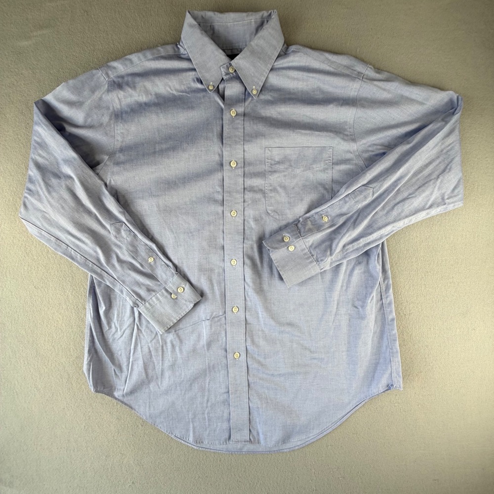 Lauren Ralph Lauren Men's 16.5 34/35 Blue Non Iron Classic Fit Button Down Shirt